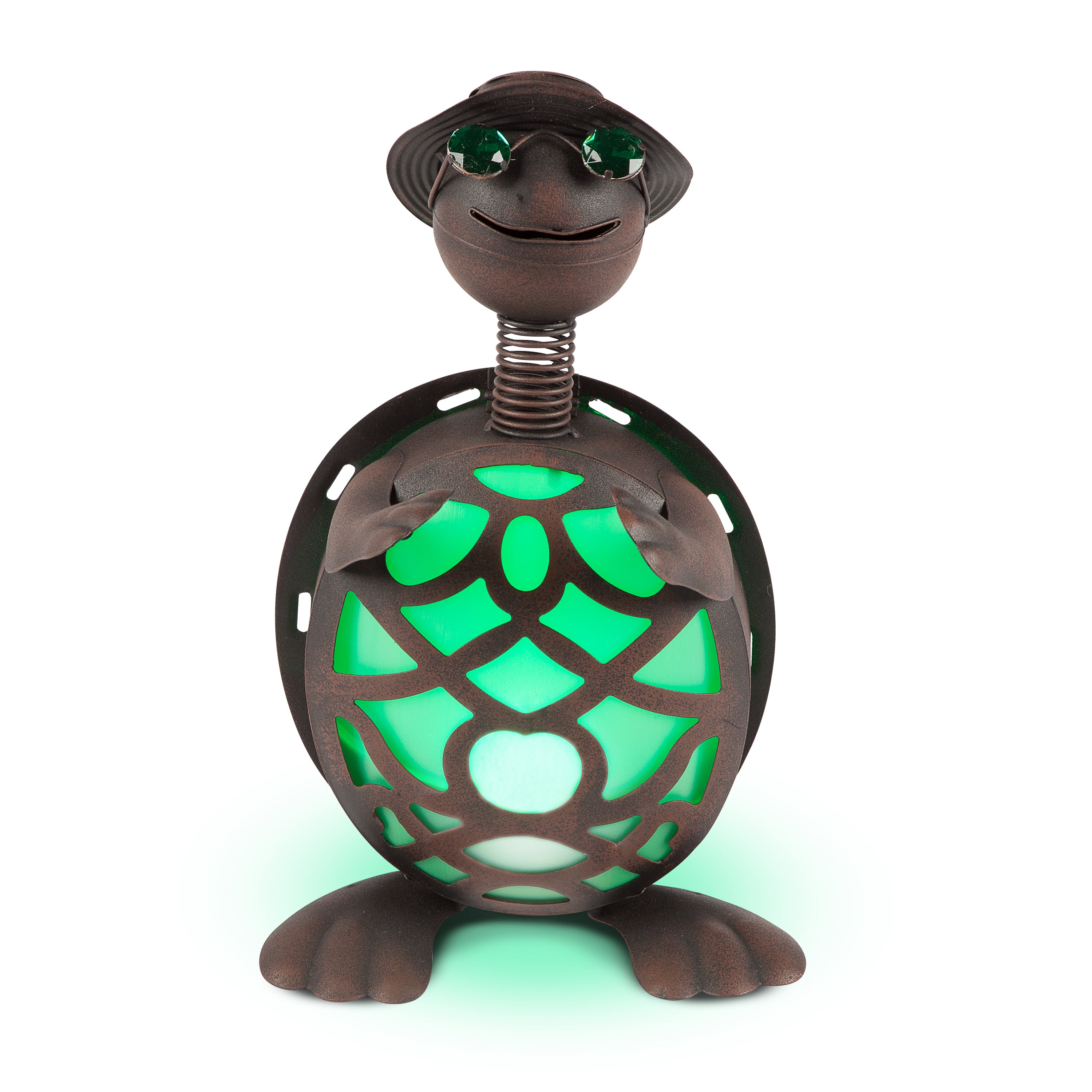 14.5 Inch High Solar Powered Metal Turtle Figurines,, set of 2